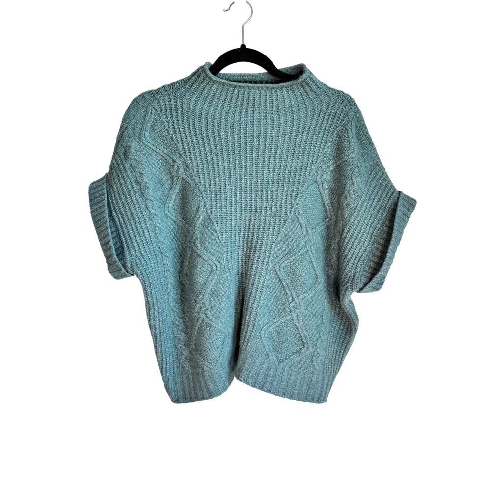 And Now This Knit Sweater Vest Top NWT Size L Chunky Cable Mock Neck